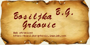 Bosiljka Grković vizit kartica